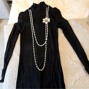 Vintage Bob Mackie bejeweled maxi dress, navy, size 2/4